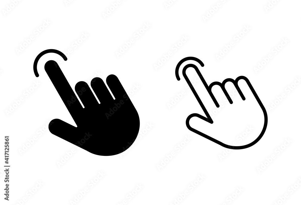 Hand click icon set. pointer icon vector. hand cursor icon vector Hand click icon set. pointer icon vector. hand cursor icon vector