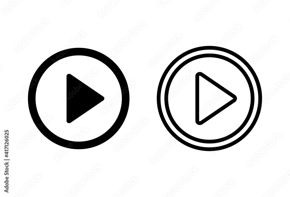 Play Icon set. Play button vector icon Play Icon set. Play button vector icon