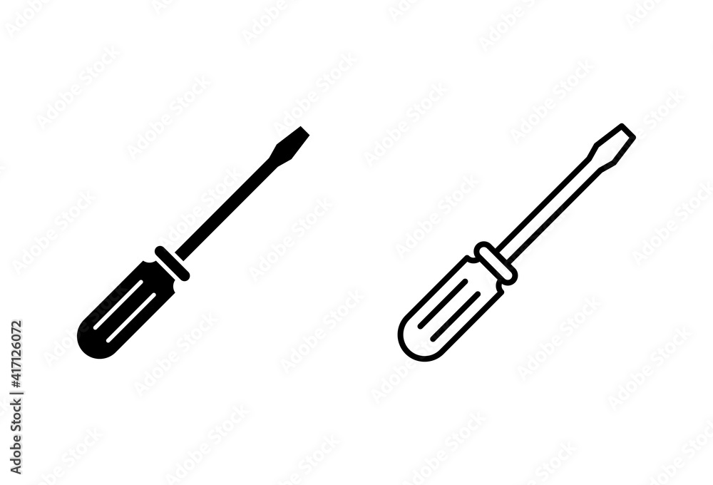 Screwdriver icon set.tools icon vector Screwdriver icon set.tools icon vector