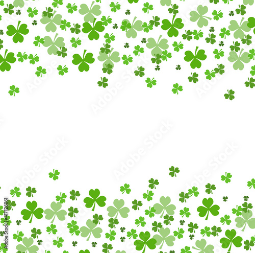 St. Patrick's Day banner .Template for your design with clover, shamrock. Vector illustration