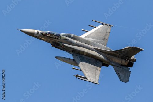 Vászonkép Air force fighter jet plane in full flight.