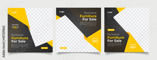 Furniture social media post templates 
