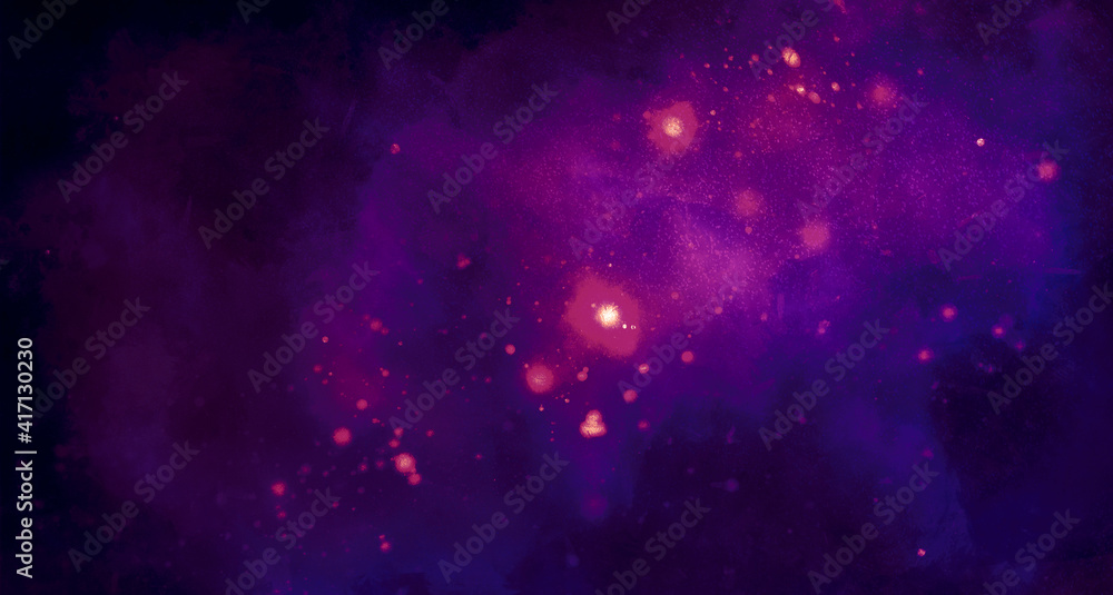 Cosmic artistic illustration. Colorful space background with stars