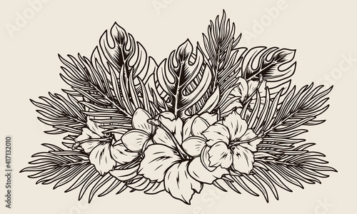 Beautiful exotic floral bouquet concept