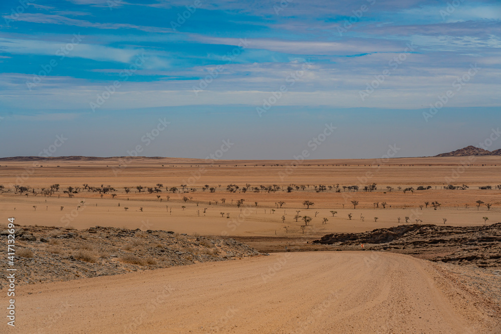 Landscape with road at Namib-Naukluft National Park , s a national park of Namibia