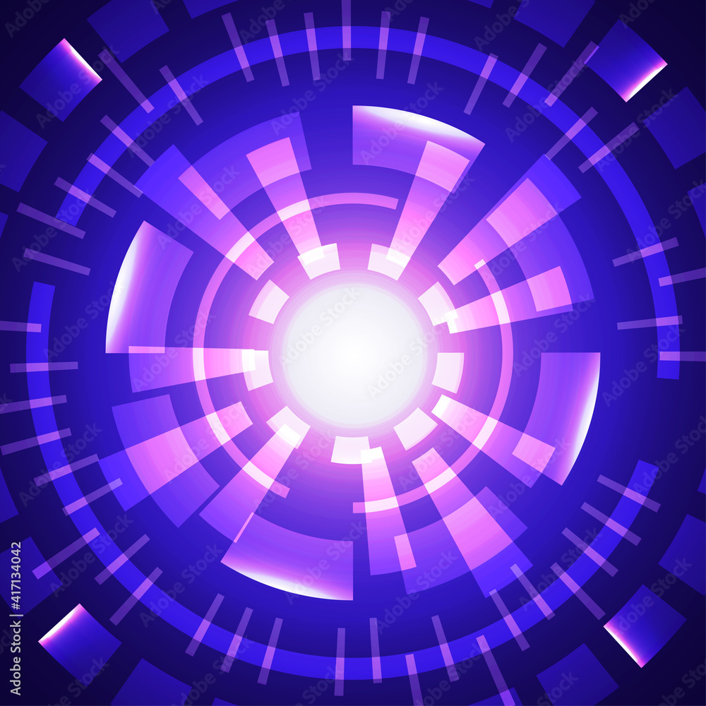 Abstract tech purple and blue design of interface pattern template. Center style of copy space background. illustration vector Abstract tech purple and blue design of interface pattern template. Center style of copy space background. illustration vector