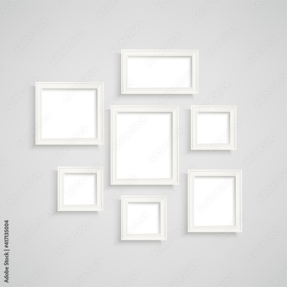 Picture gallery with empty frames