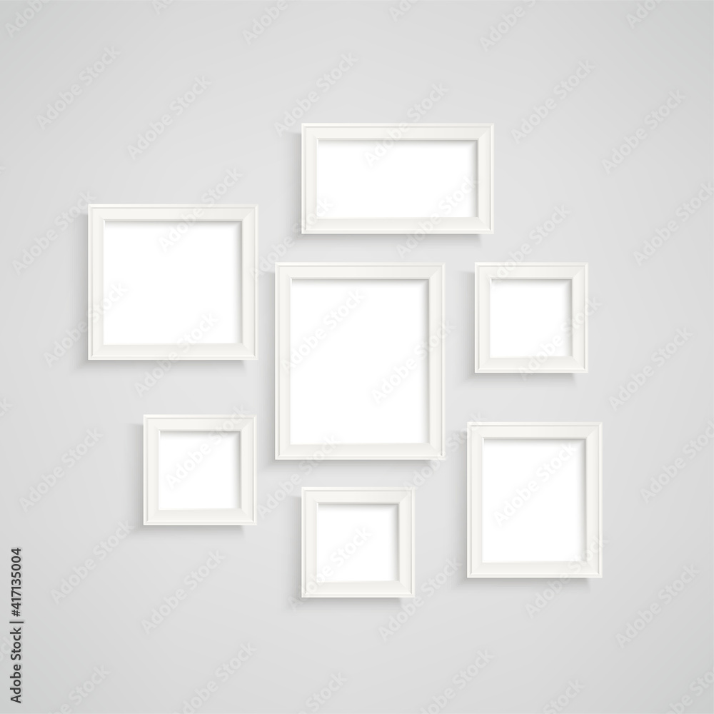 Picture gallery with empty frames Picture gallery with empty frames