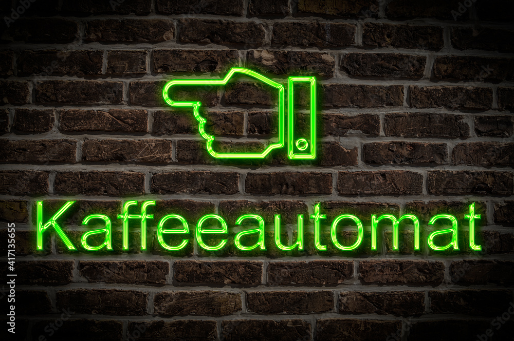Fototapeta premium Leuchtreklame Kaffeeautomat