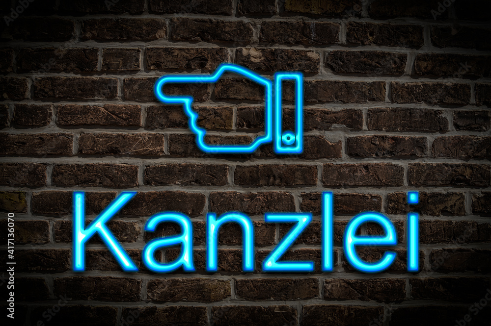 Fototapeta premium Leuchtreklame Kanzlei