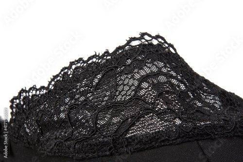 Black decorative lace isolated on the white background