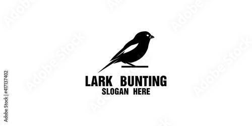 Silhouette Lark bunting logo design template