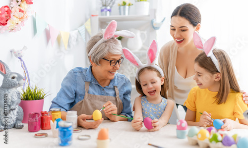Photography family preparing for Easter