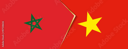 Morocco and Vietnam flags  two vector flags.