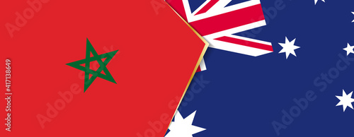 Morocco and Australia flags, two vector flags.