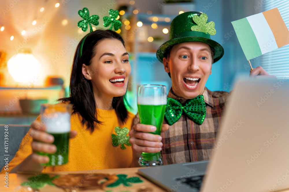 couple celebrating St. Patrick's Day couple celebrating St. Patrick's Day