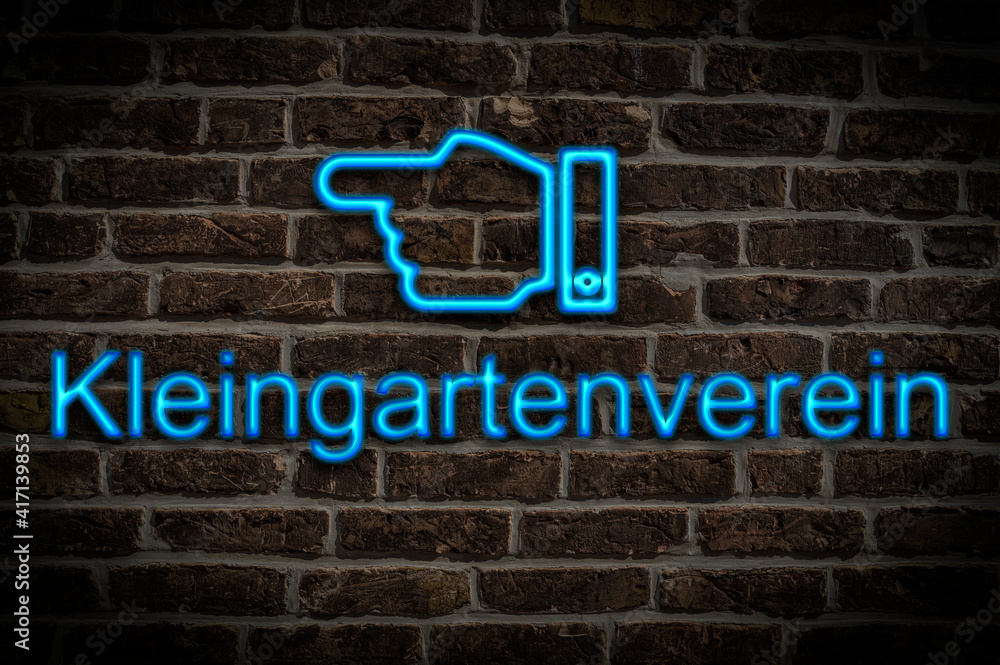 Fototapeta premium Leuchtreklame Kleingartenverein