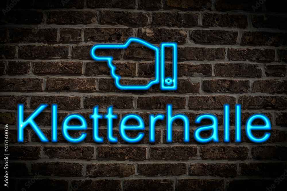 Fototapeta premium Leuchtreklame Kletterhalle
