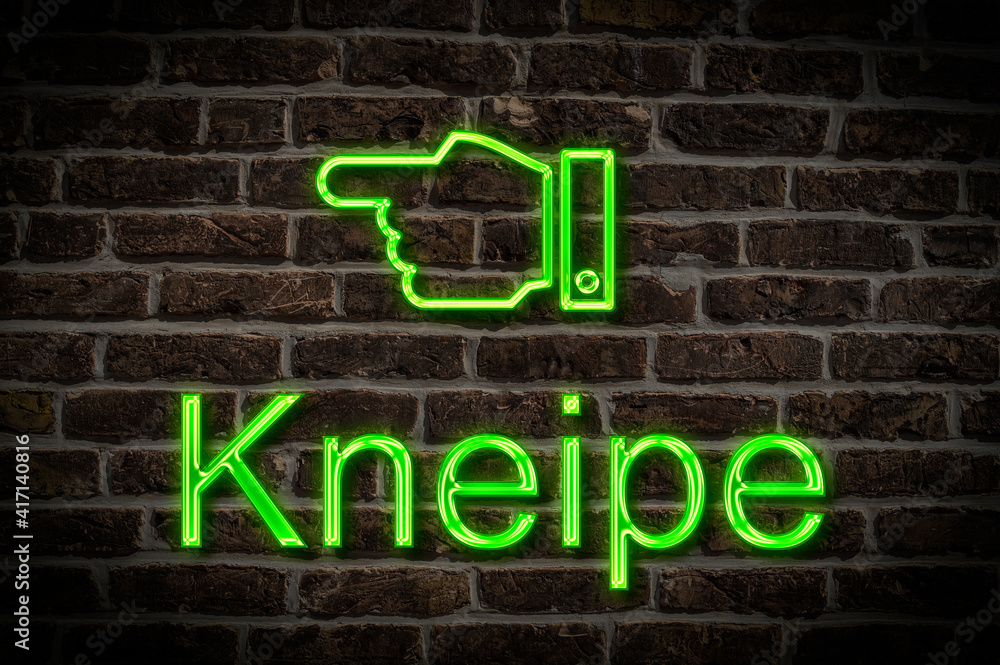 Obraz premium Leuchtreklame Kneipe