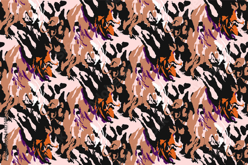 seamless abstract pattern: balck, orange, beige color