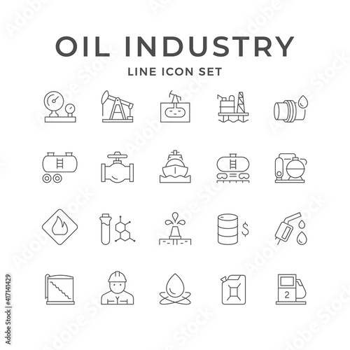 Set line icons of oil industry © motorama