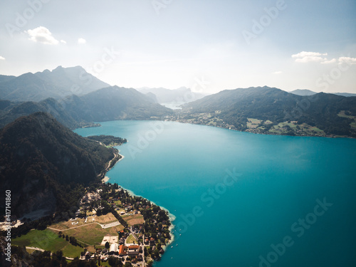 Aerial view of the Attersee in Upper Austria, Austria