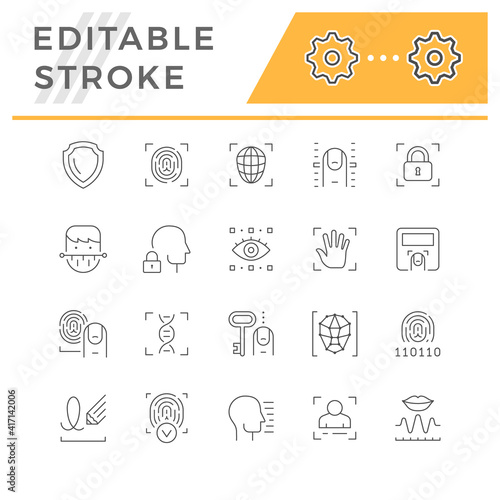 Set line icons of biometry
