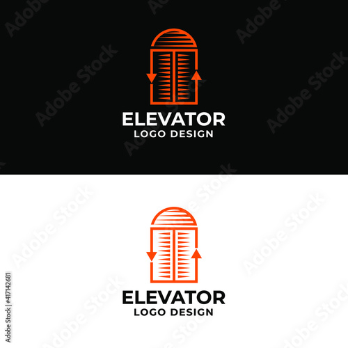 elevator logo design creative  logotype vector template