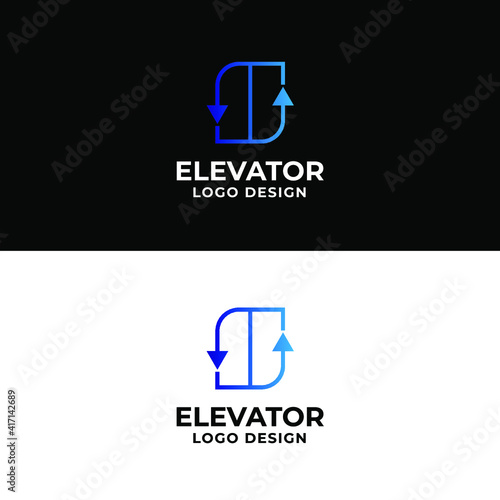 elevator logo design creative minimal logotype vector template