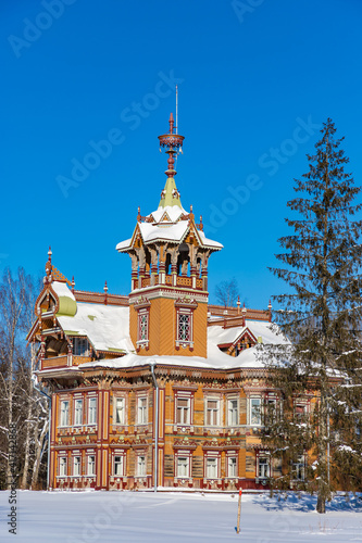 Restored old traditional russian wooden house (