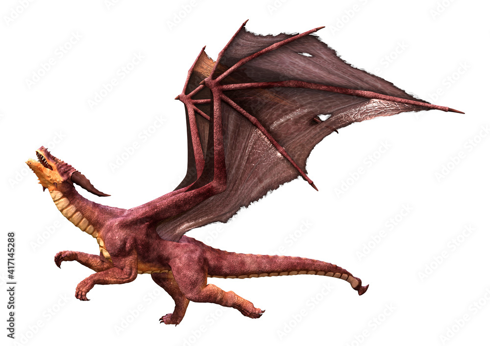 3D Rendering Fairy Tale Dragon on White 3D Rendering Fairy Tale Dragon on White