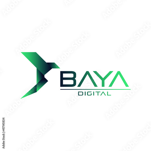 A logo with a Baya bird for digital industry. modern vector logo.