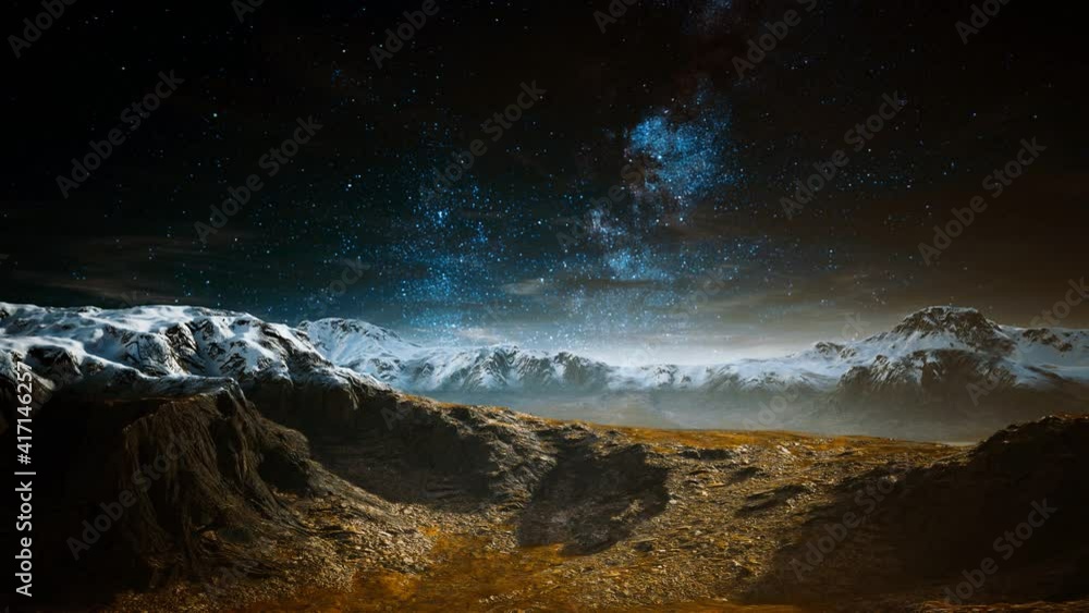 himalaya mountain with star in night time himalaya mountain with star in night time