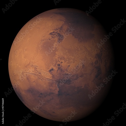 Planète Mars Fond Noir - Mars Planet Black Background - v3 Square
