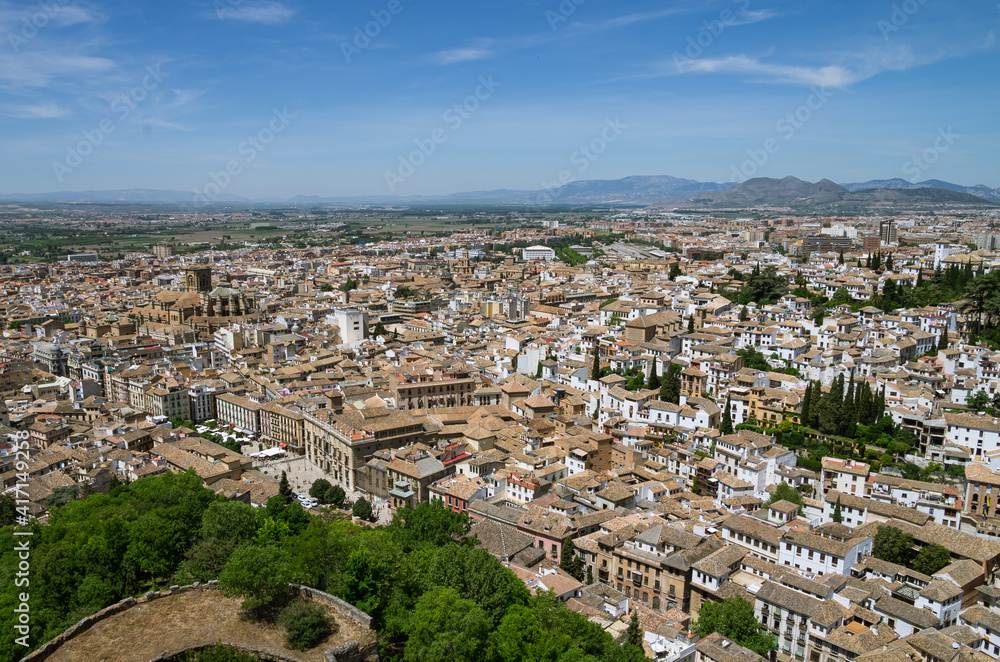 Granada panorama - view from the Alhambra. Spain