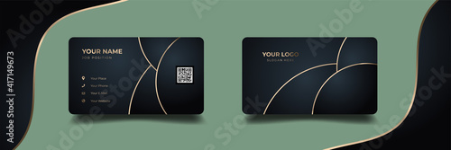 Modern luxury business card template design. Inspiration from the abstract background. Contact card for company. Two sided gold with geometric design vector illustration template.