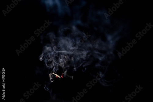 Incense (bikhawr) Smoke on Black Backdrop.
