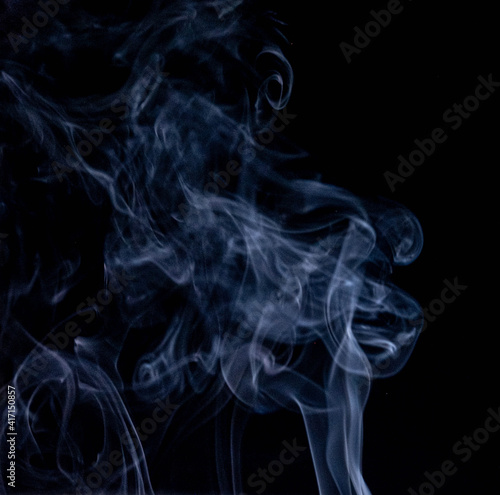 Incense (bikhawr) Smoke on Black Backdrop.