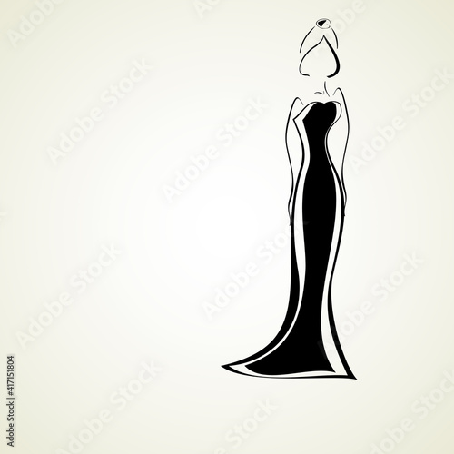 woman in the black dress