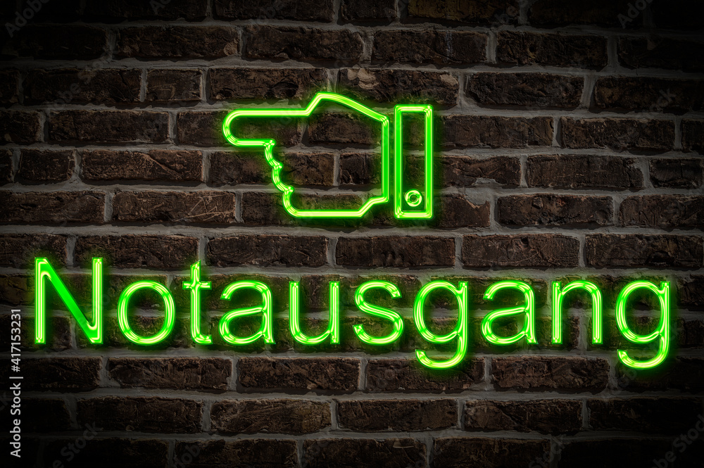 Fototapeta premium Leuchtreklame Notausgang