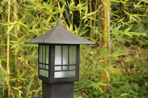 Small lamp among the bamboo trees. © Autresa KN