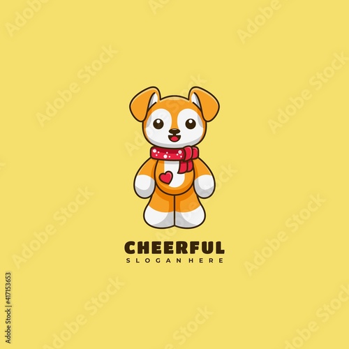 Dog character mascot logo design vector illustration