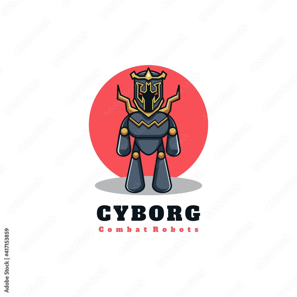 Cyborg character mascot logo design vector illustration Cyborg character mascot logo design vector illustration