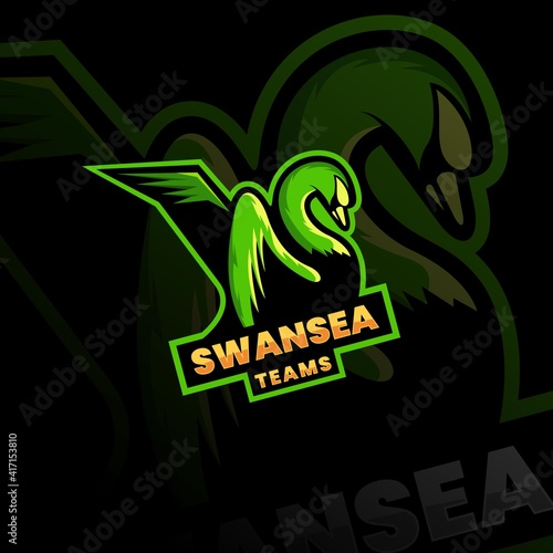 Swans Mascot Logo Esport Logo Team stock images