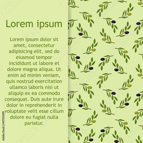 Seamless background with olive leaves. Ideal for printing on fabric or paper. 