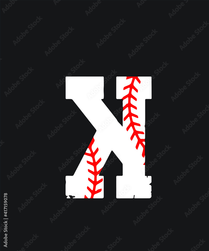 Alphabet K baseball vector, template, icon, image, infographic, minimal