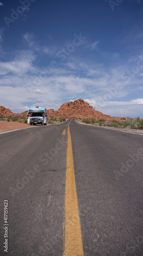 A street in the valley of fire state park, USA