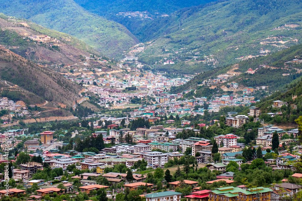 View of the capital city of Bhutan