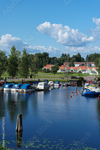 Vertical landscape of the lake in Sunne, Värmland in Sweden photo