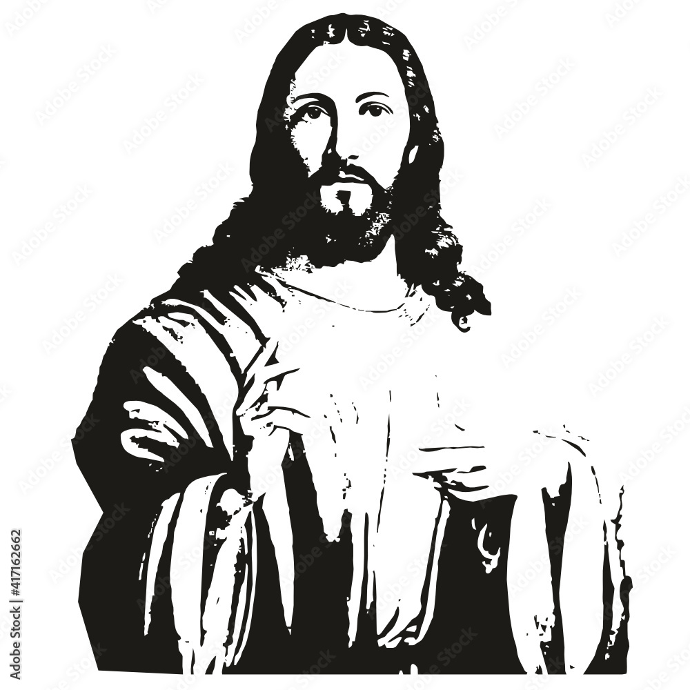 Jesus Stencil vector de Stock | Adobe Stock